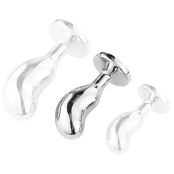SM Fantasy Plug Bijou Bean Silver M 7 x 3cm Noir